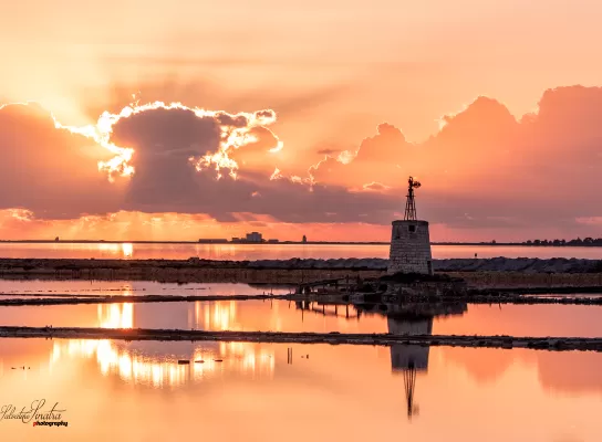 Sunsets on the salt flats of the Stagnone islands
